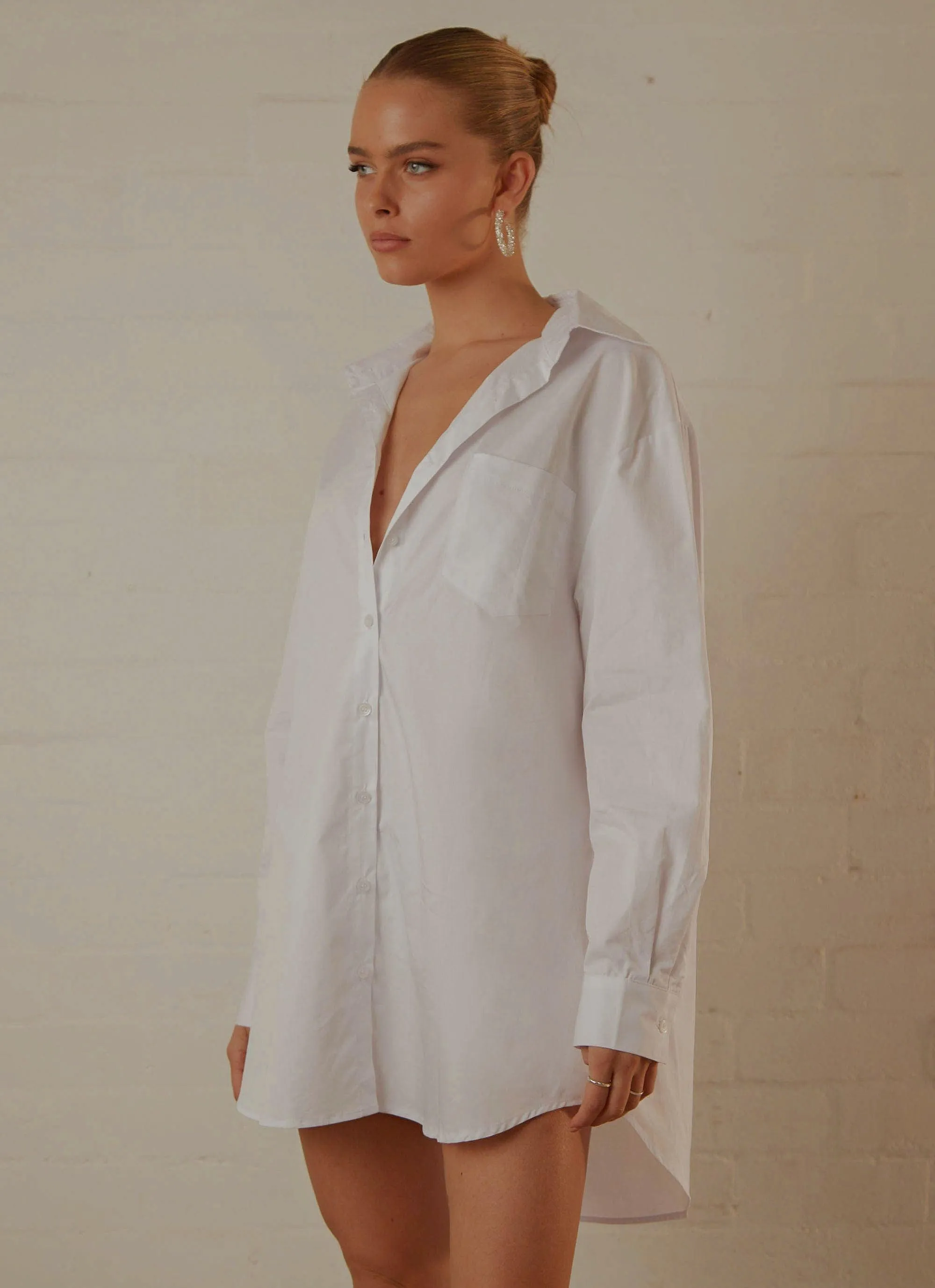 Downtown Love Shirt Dress - White sold by Peppermayo product image thumbnail 4