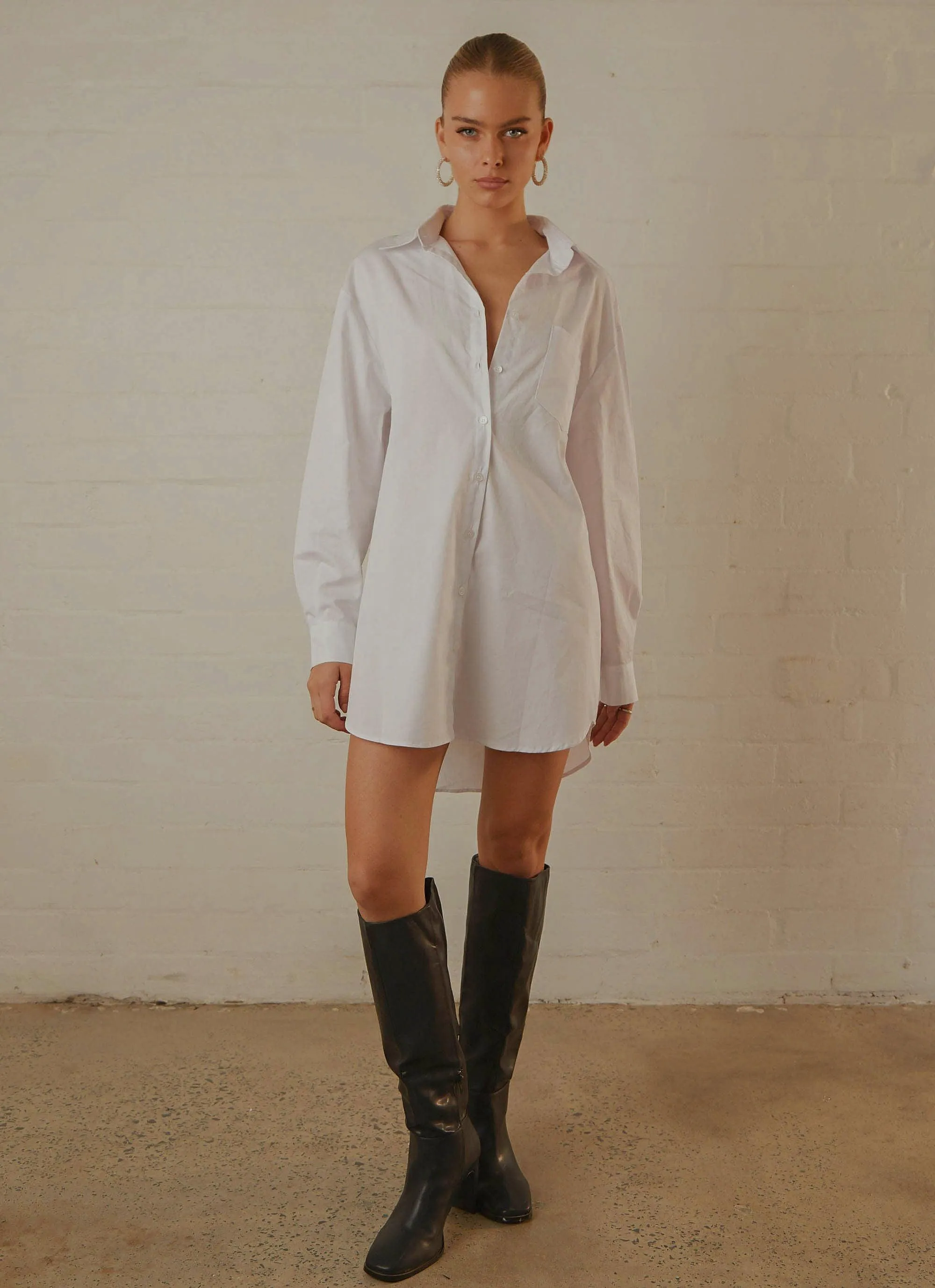 Downtown Love Shirt Dress - White sold by Peppermayo product image thumbnail 2
