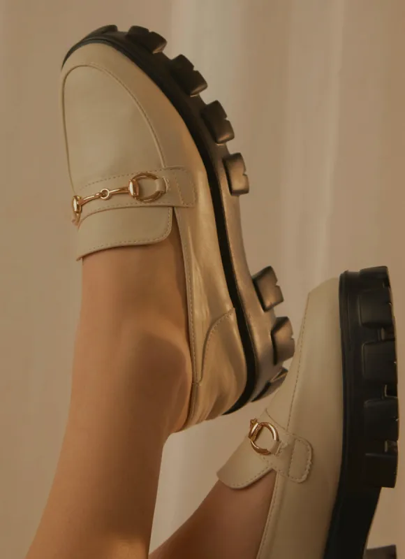 Brigitta Loafer - Bone sold by Peppermayo