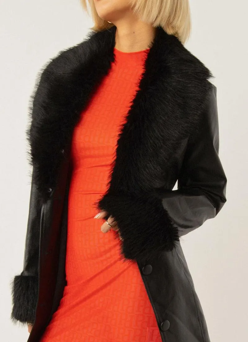 Cassie PU Jacket - Black sold by Peppermayo product image thumbnail 2