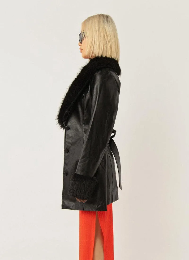 Cassie PU Jacket - Black sold by Peppermayo product image thumbnail 5