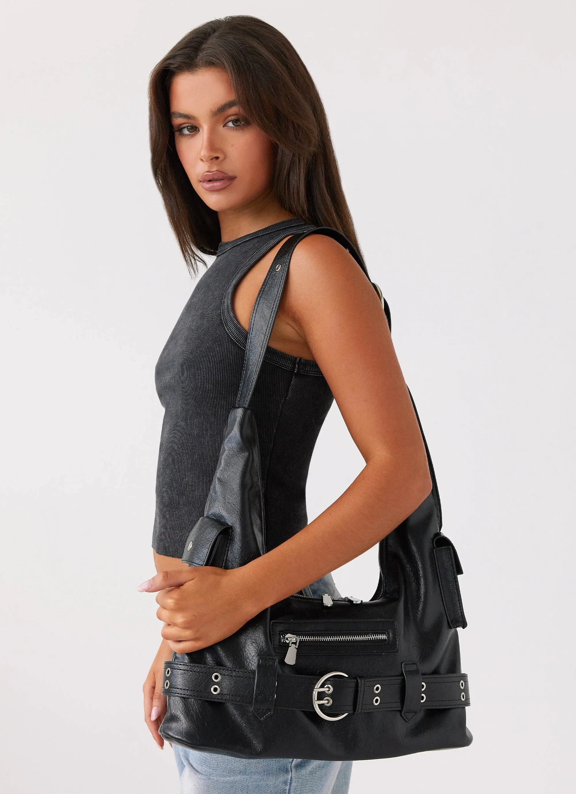 Emerie Shoulder Bag - Black sold by Peppermayo