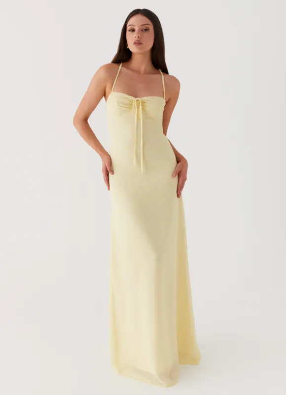 Aveline Bustier Maxi Dress - Yellow sold by Peppermayo