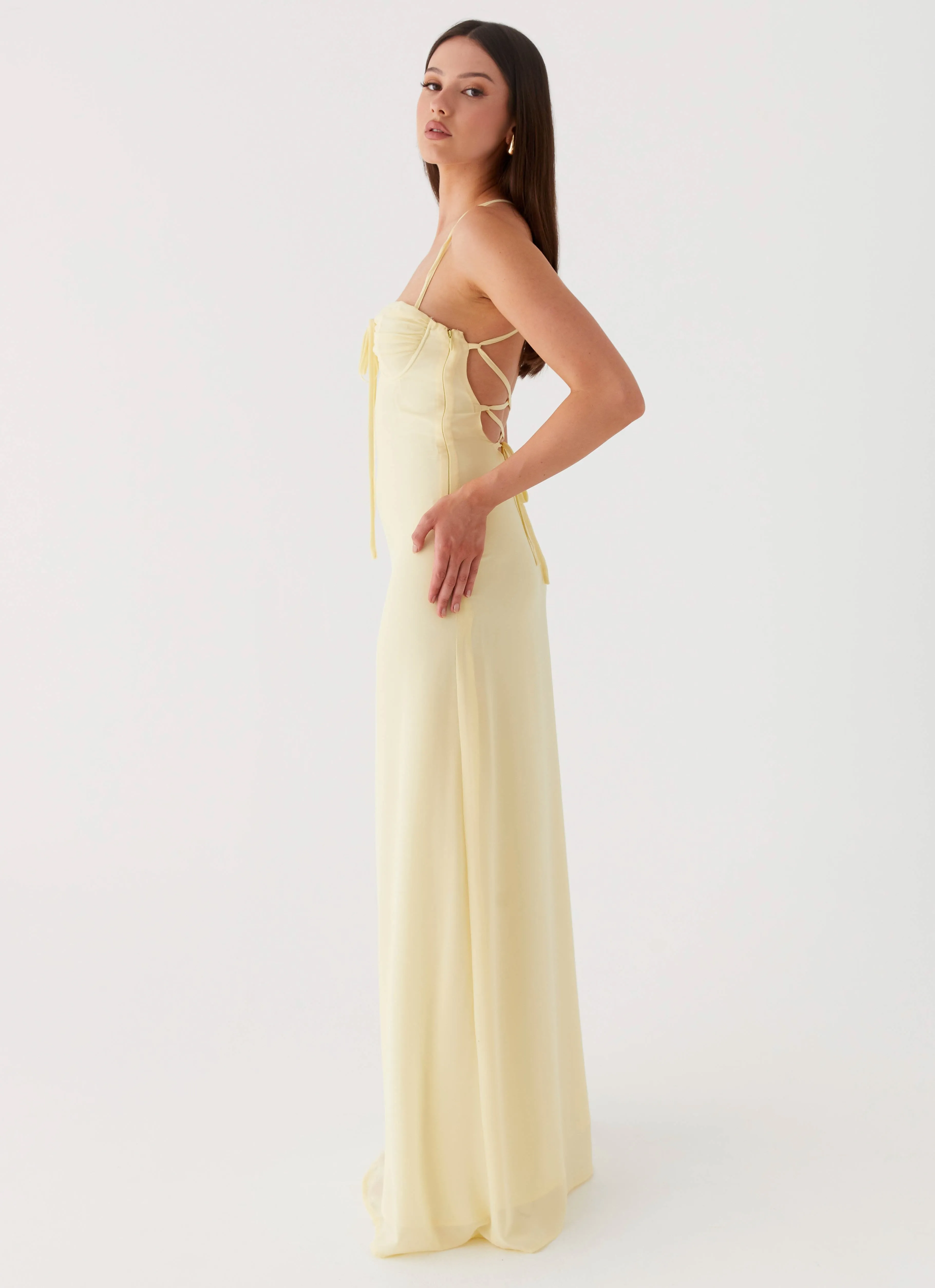 Aveline Bustier Maxi Dress - Yellow | Parallel