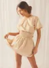 Lani Linen Mini Dress - Oatmeal sold by Peppermayo