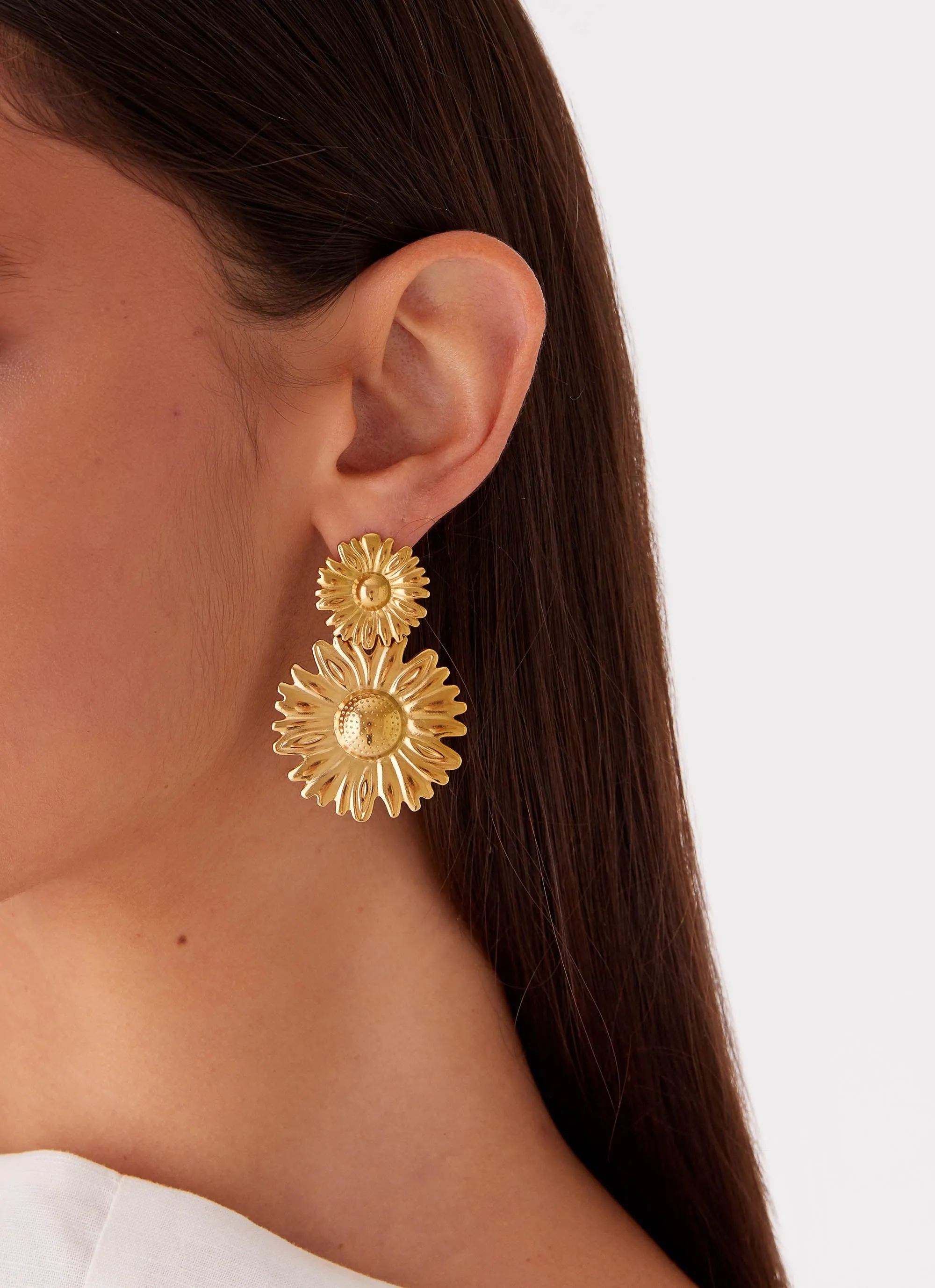 Daisy Love Earrings - Gold sold by Peppermayo product image thumbnail 4