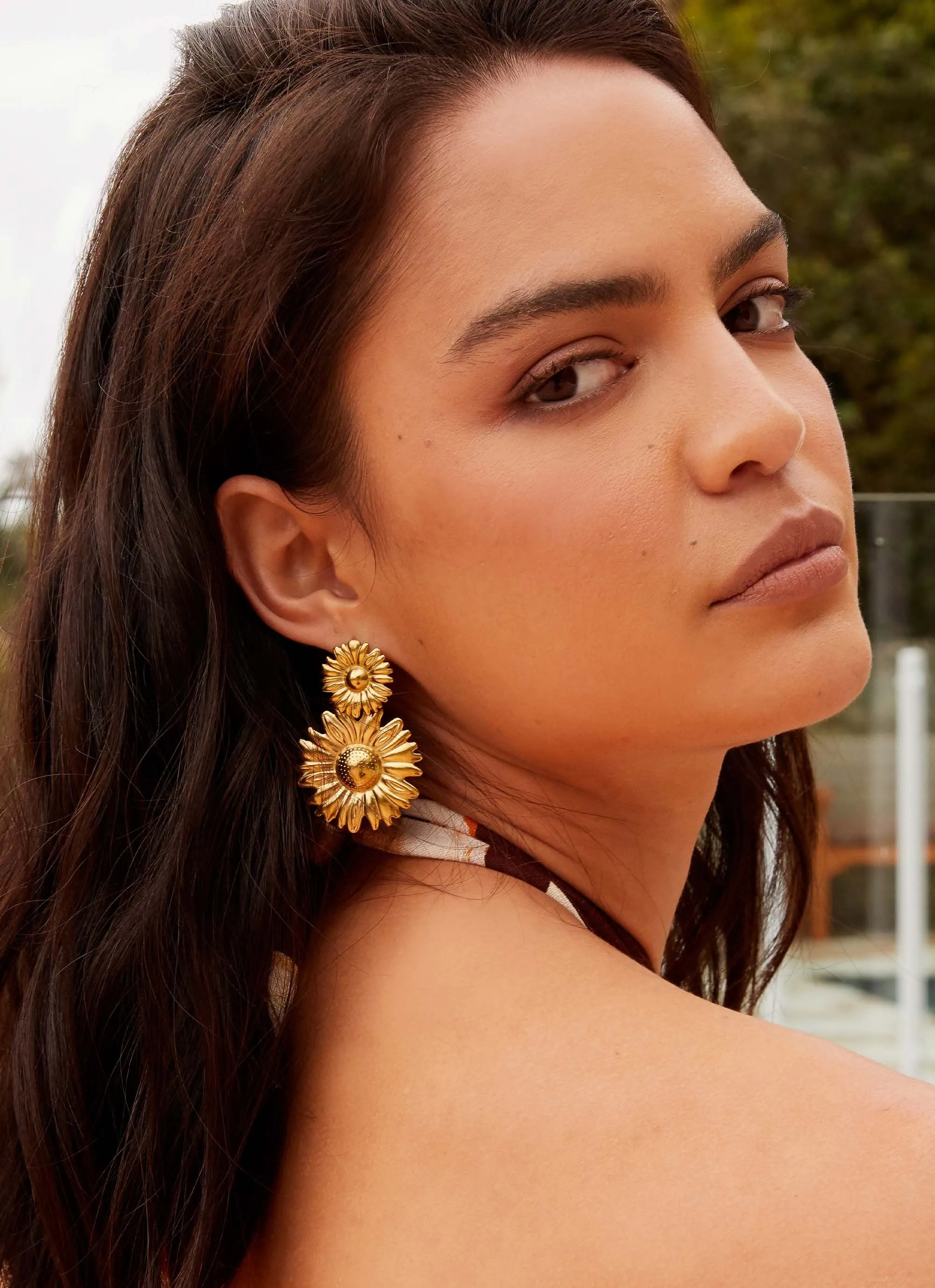 Daisy Love Earrings - Gold sold by Peppermayo