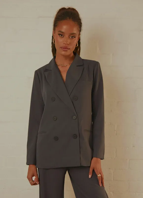 Bennet Blazer - Dark Grey sold by Peppermayo