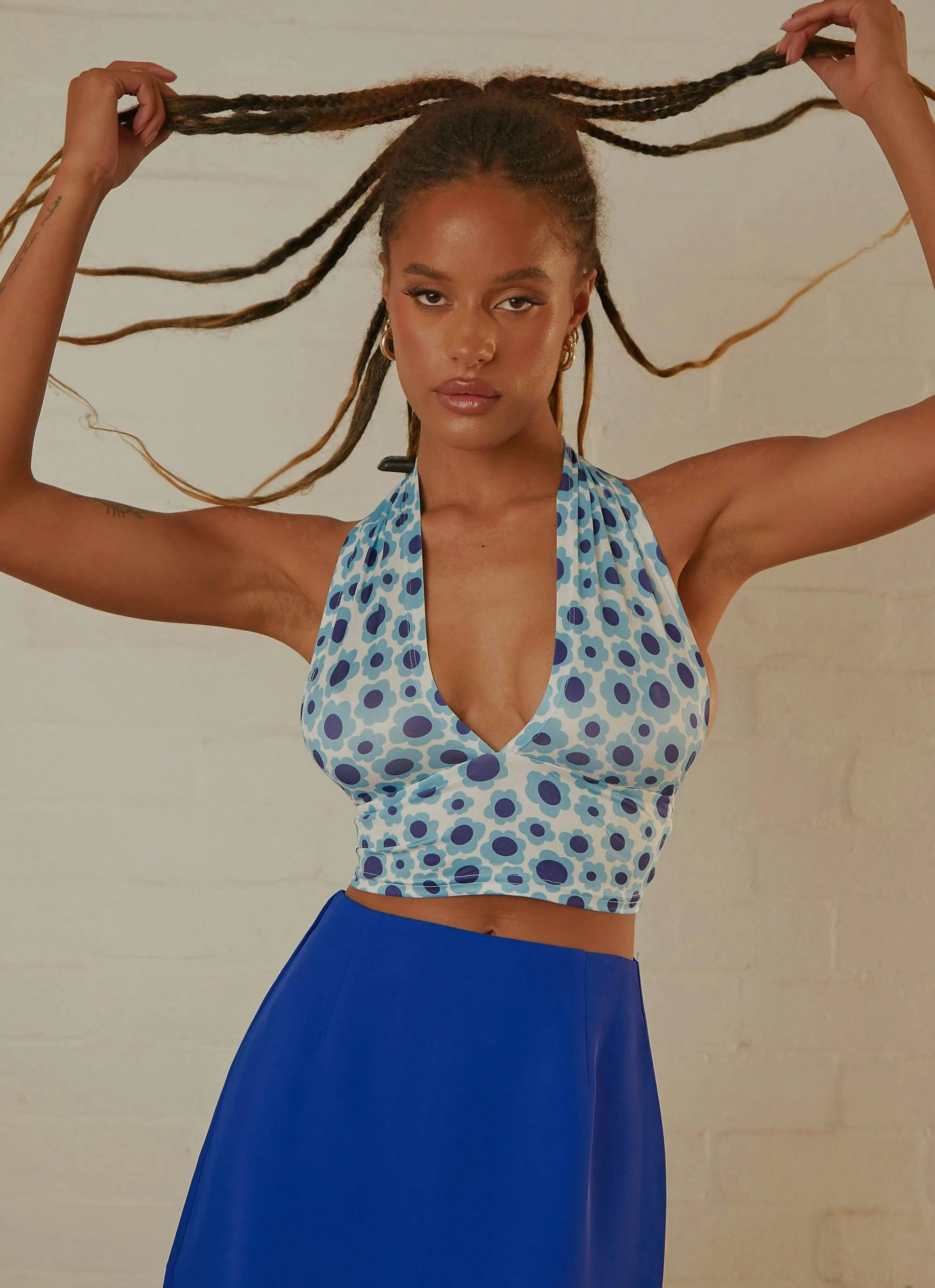 Dance To This Halter Crop - Blue Floral sold by Peppermayo product image thumbnail 3