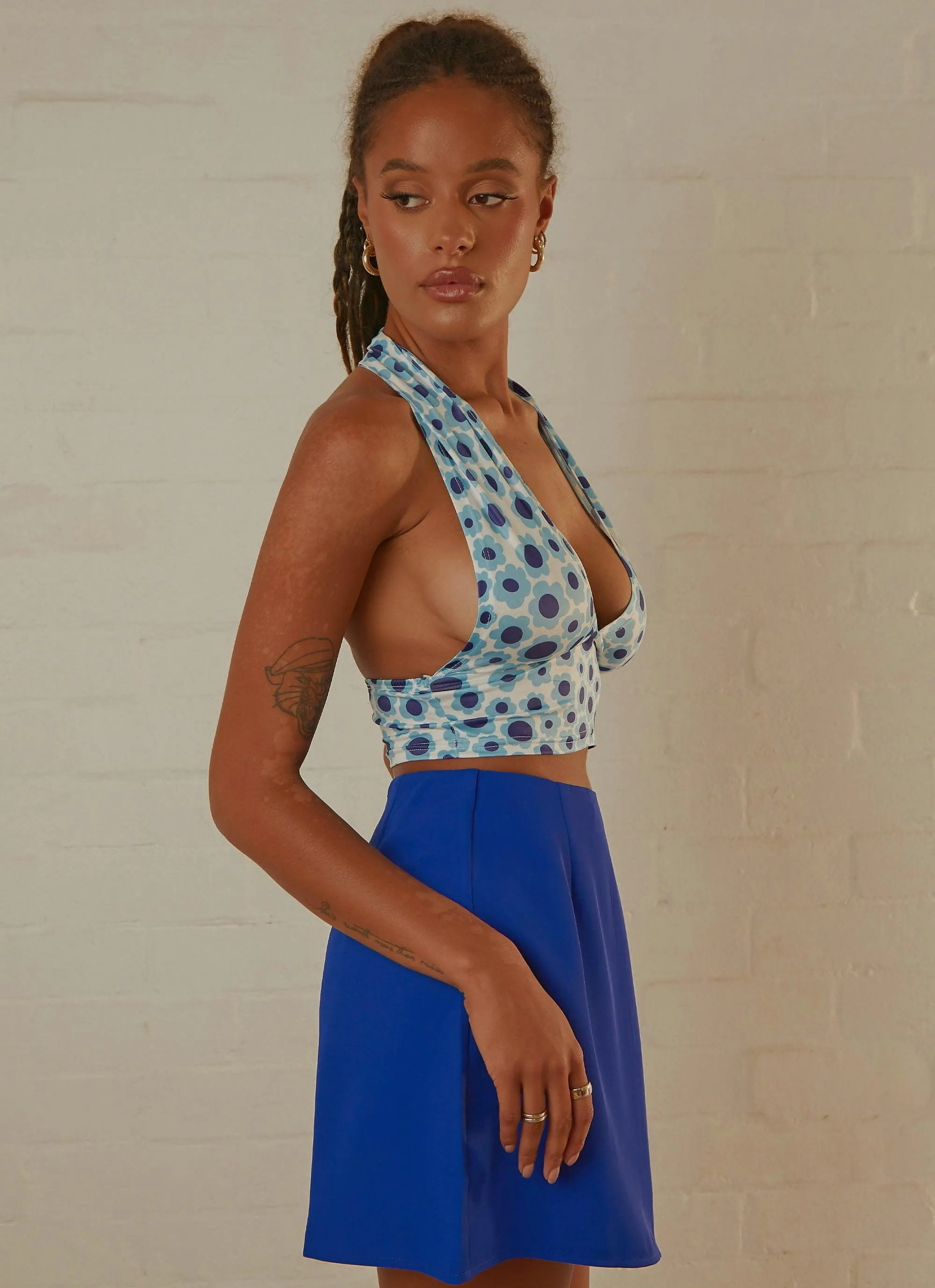 Dance To This Halter Crop - Blue Floral sold by Peppermayo product image thumbnail 4