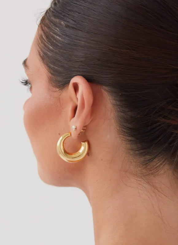 Calisse Hoop Earrings - Gold sold by Peppermayo