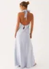 Golden Child Linen Maxi Dress - Blue sold by Peppermayo