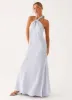 Golden Child Linen Maxi Dress - Blue sold by Peppermayo