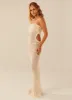 Keeping Cool Crochet Maxi Dress - Seashell sold by Peppermayo