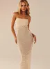 Keeping Cool Crochet Maxi Dress - Seashell sold by Peppermayo