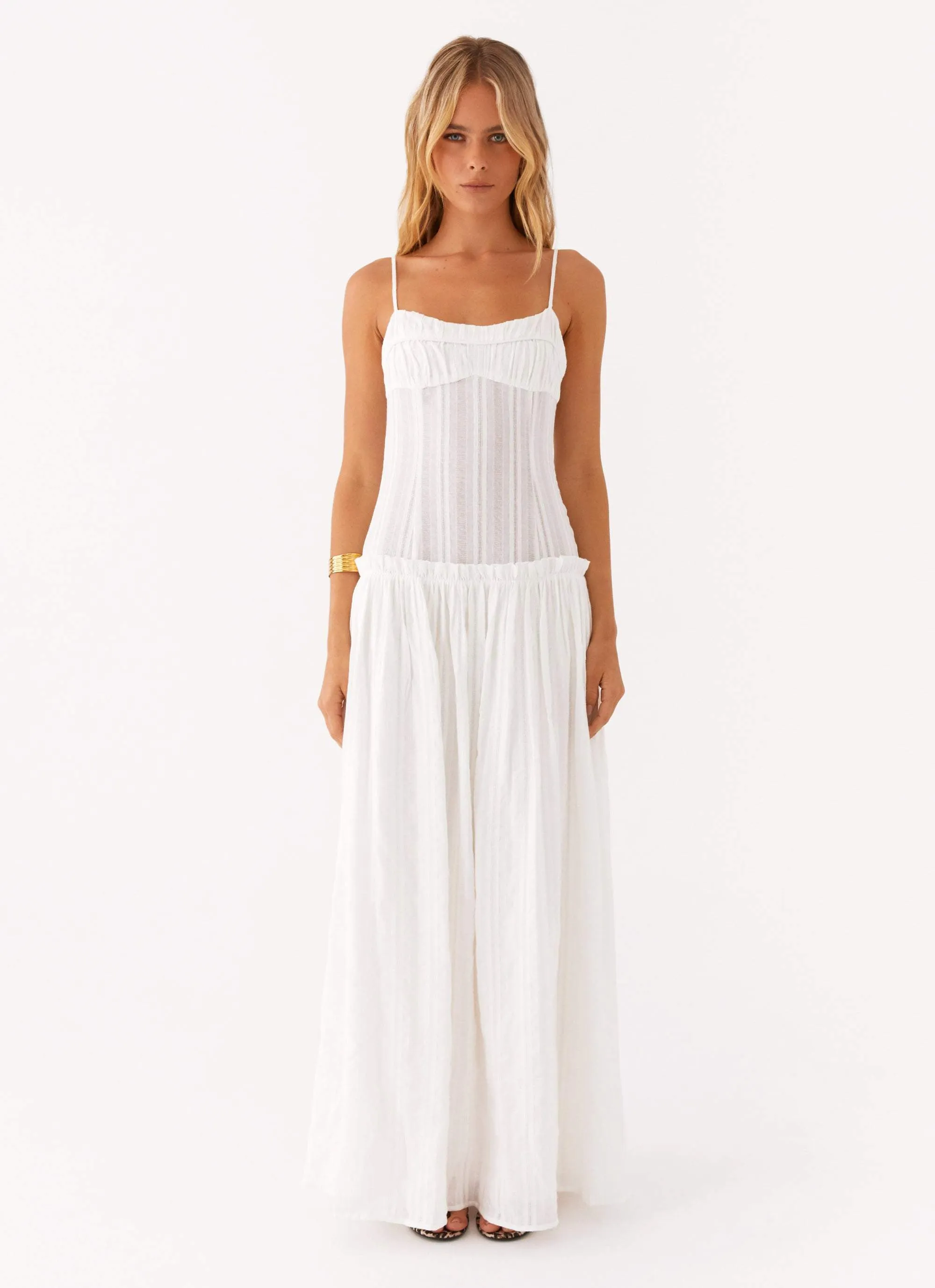 Jacinda Drop Waist Maxi Dress - Ivory sold by Peppermayo product image thumbnail 2