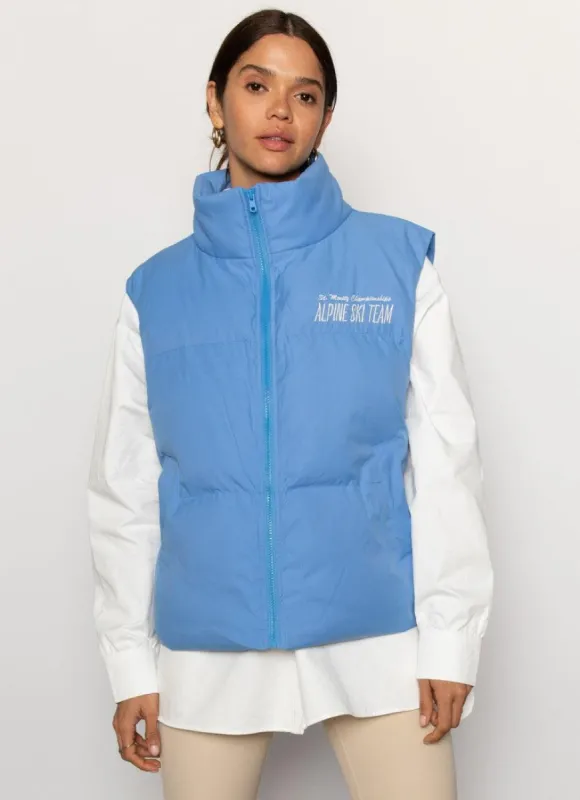 Cold and Cool Puffer Vest - Azure sold by Peppermayo