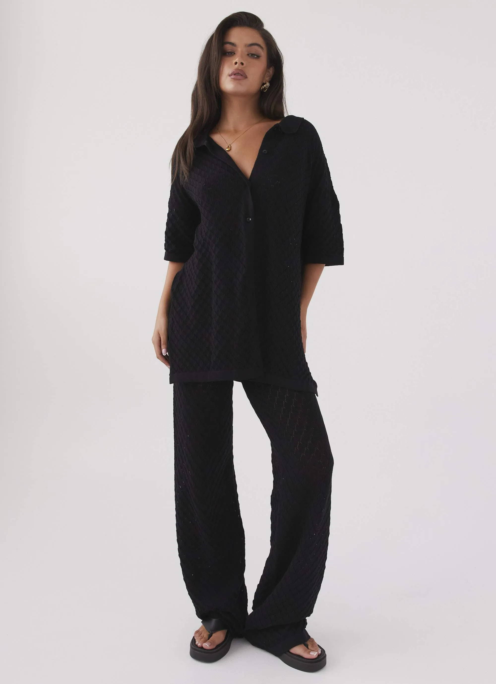 Jaded Knit Pants - Black sold by Peppermayo