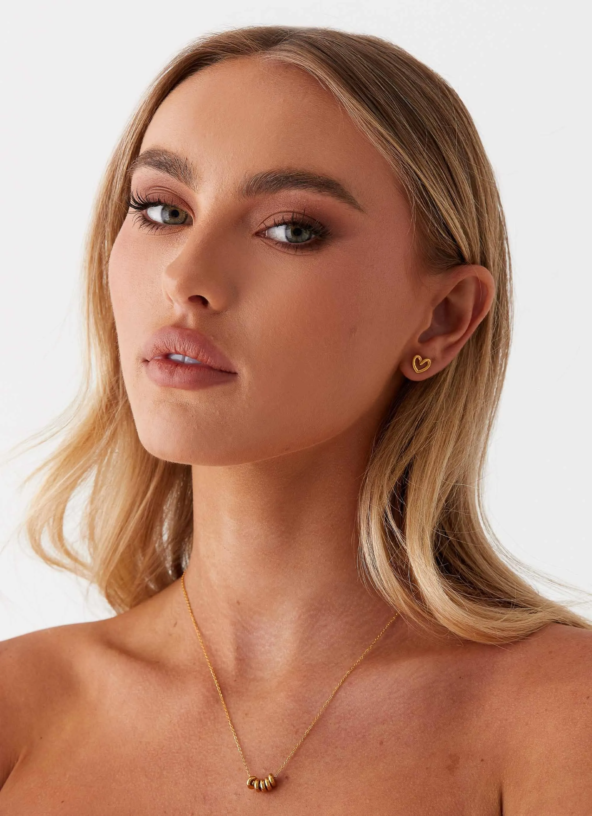 Issie Heart Earrings - Gold sold by Peppermayo product image thumbnail 3