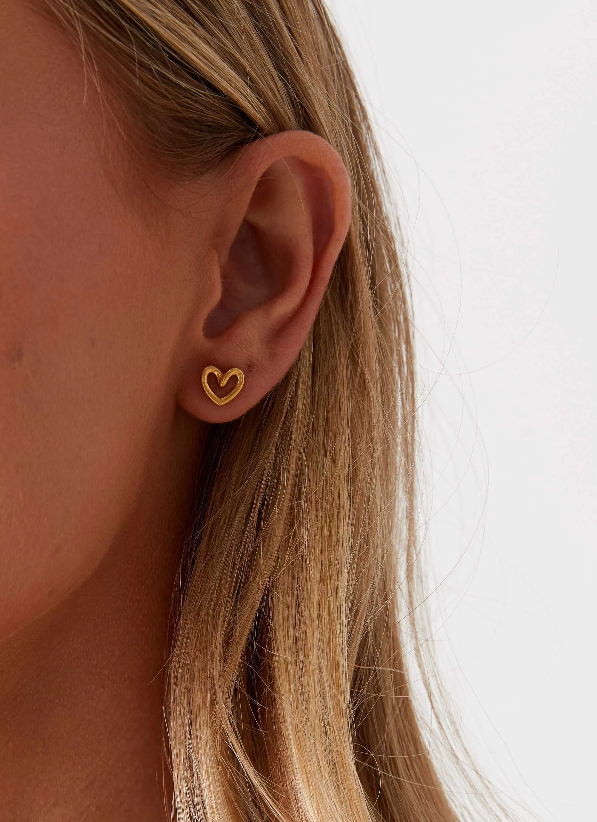 Issie Heart Earrings - Gold sold by Peppermayo product image thumbnail 4
