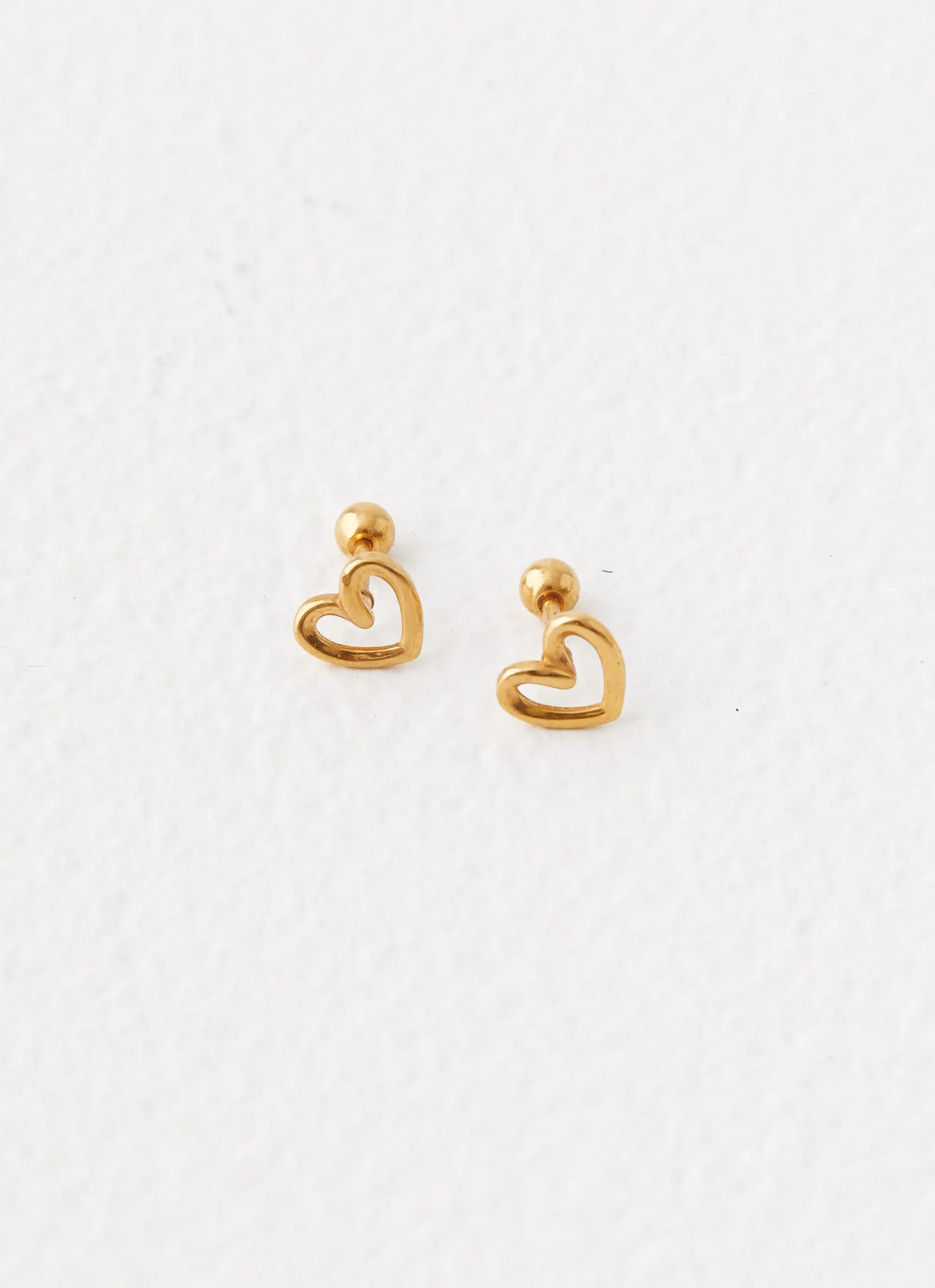 Issie Heart Earrings - Gold sold by Peppermayo product image thumbnail 2