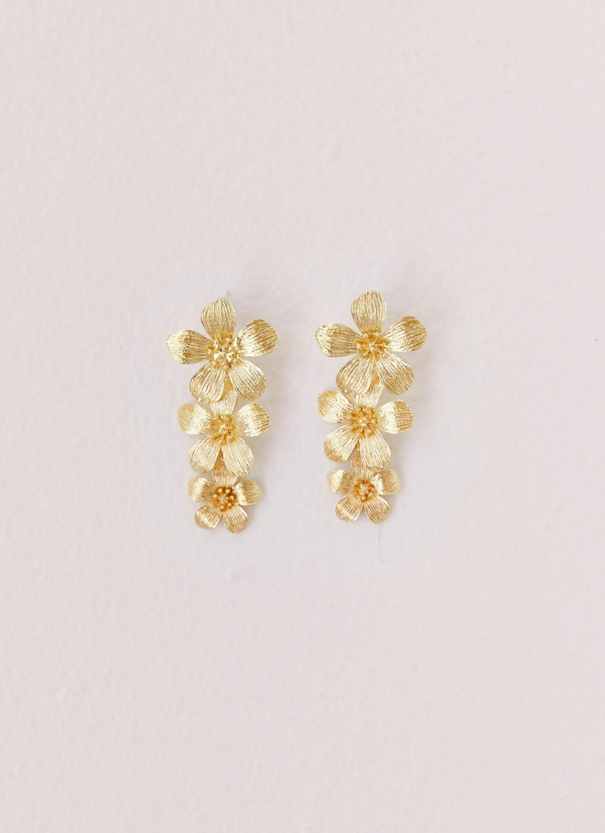 Cadie Flower Earrings - Gold sold by Peppermayo product image thumbnail 2