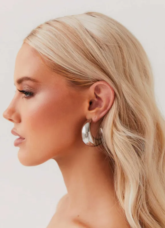 Bon Voyage Hoop Earrings - Silver sold by Peppermayo