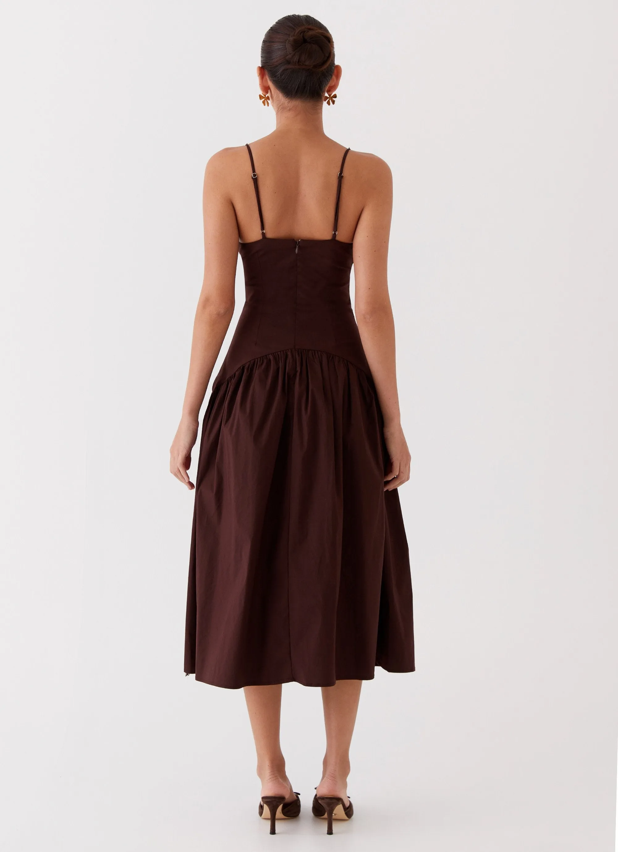 Yvette Corset Midi Dress - Chocolate sold by Peppermayo product image thumbnail 4
