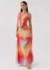 Elysia Chiffon Maxi Dress - Rainbow sold by Peppermayo