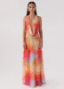 Elysia Chiffon Maxi Dress - Rainbow sold by Peppermayo