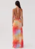 Elysia Chiffon Maxi Dress - Rainbow sold by Peppermayo