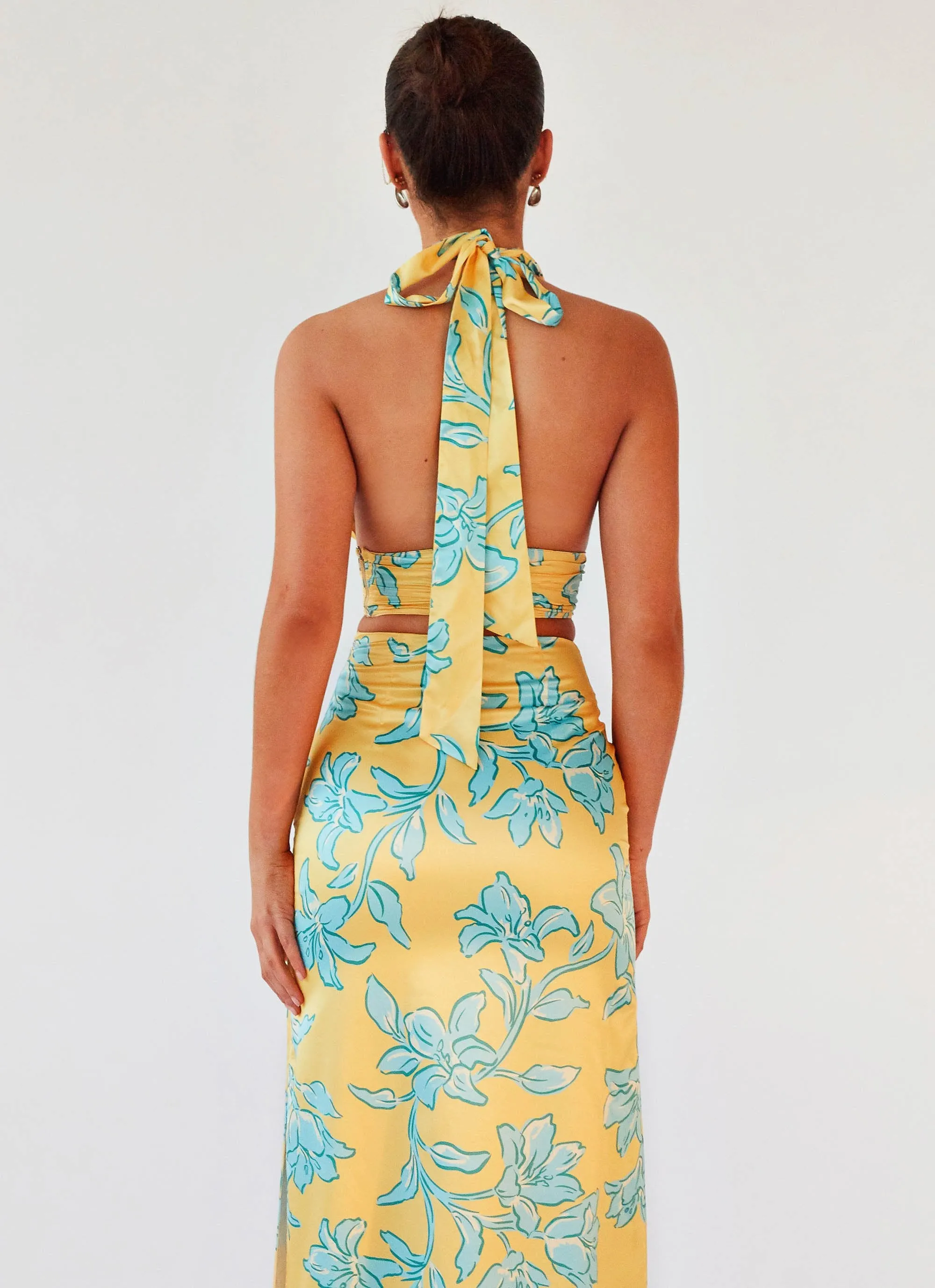 Amalia Wrap Crop Top - Golden Bloom sold by Peppermayo product image thumbnail 4