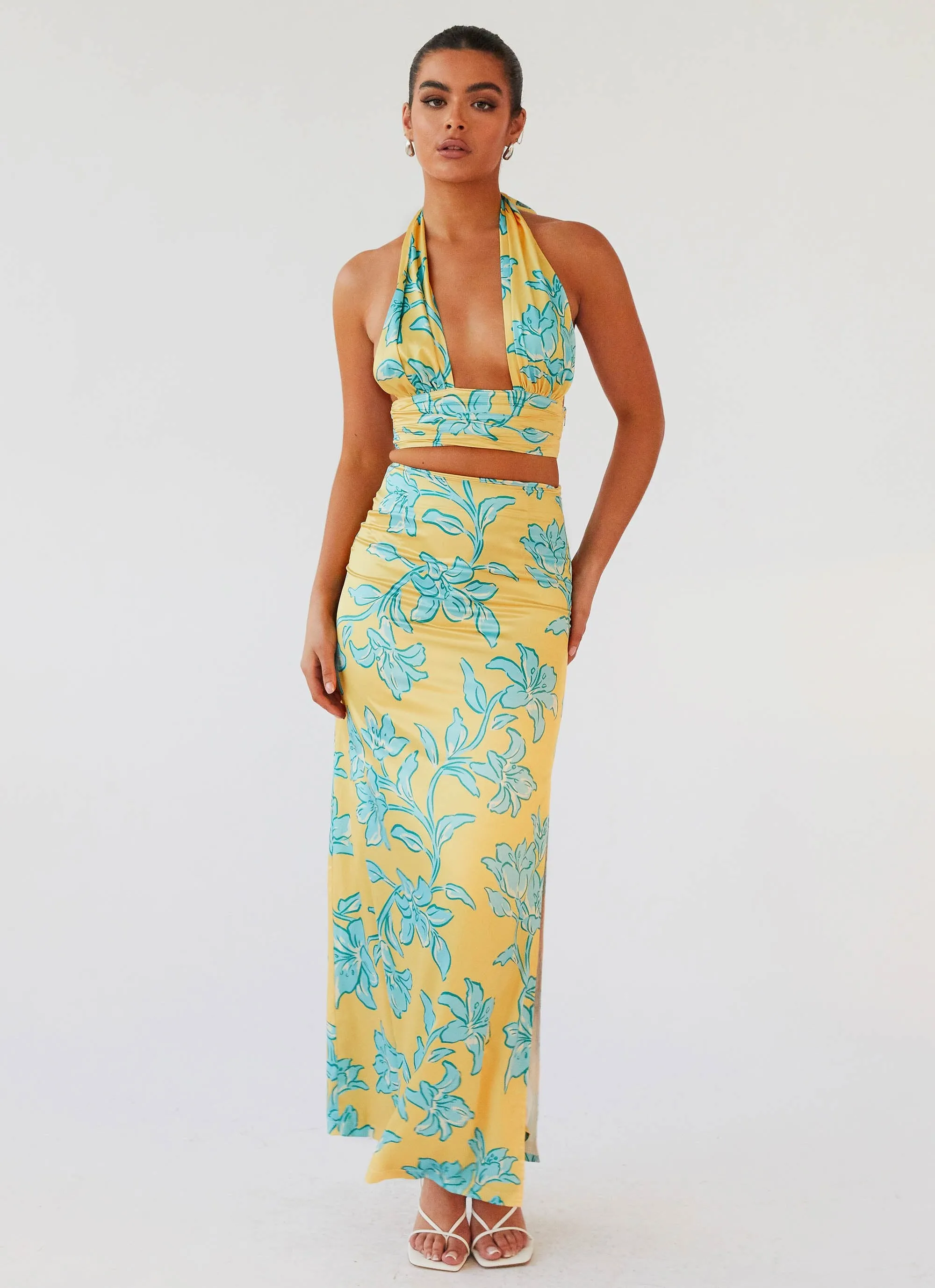 Amalia Wrap Crop Top - Golden Bloom sold by Peppermayo product image thumbnail 2