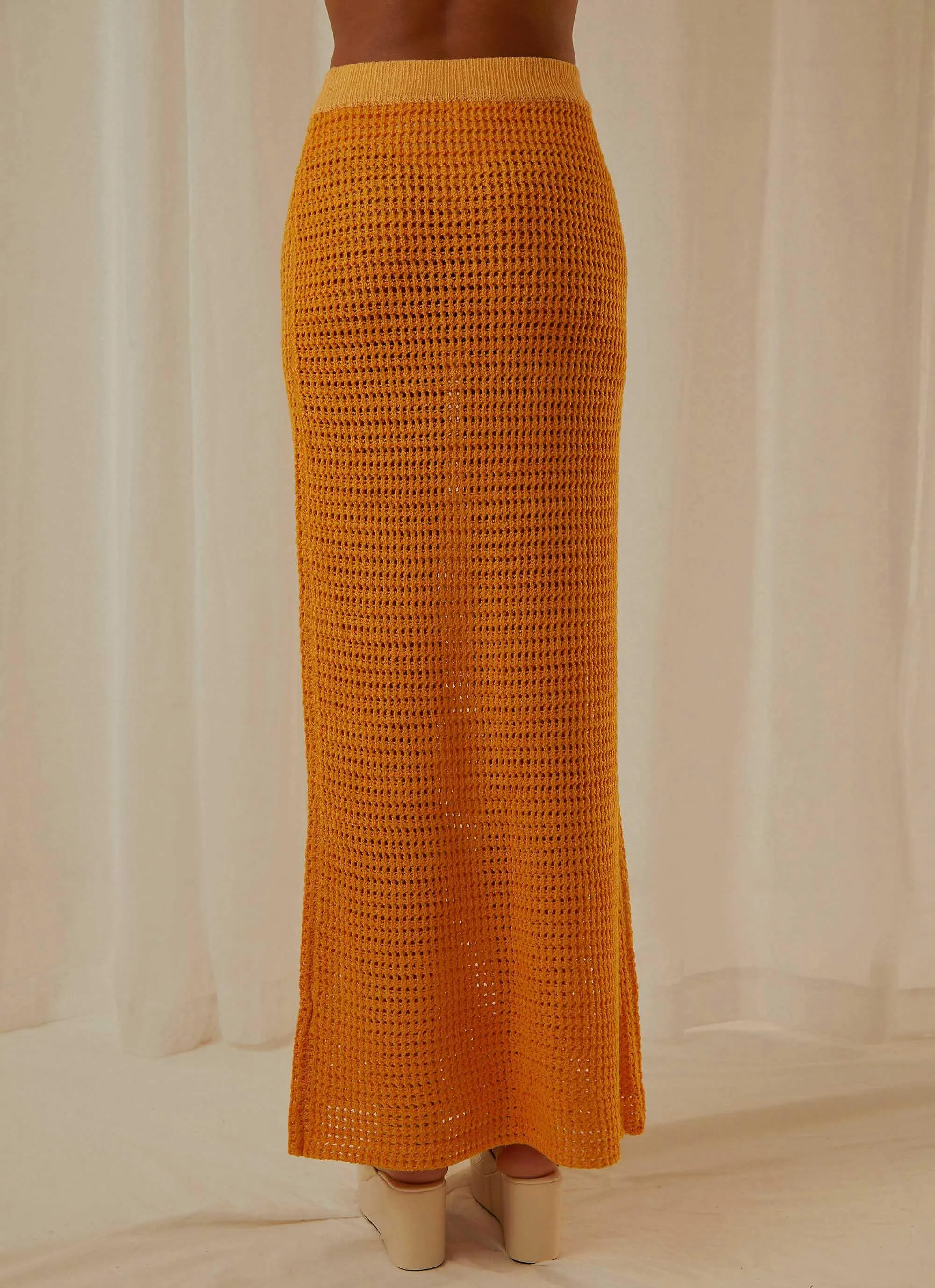 Aloha Shores Crochet Maxi Skirt - Mango sold by Peppermayo product image thumbnail 5