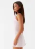 Odette Satin Mini Dress - Pink sold by Peppermayo