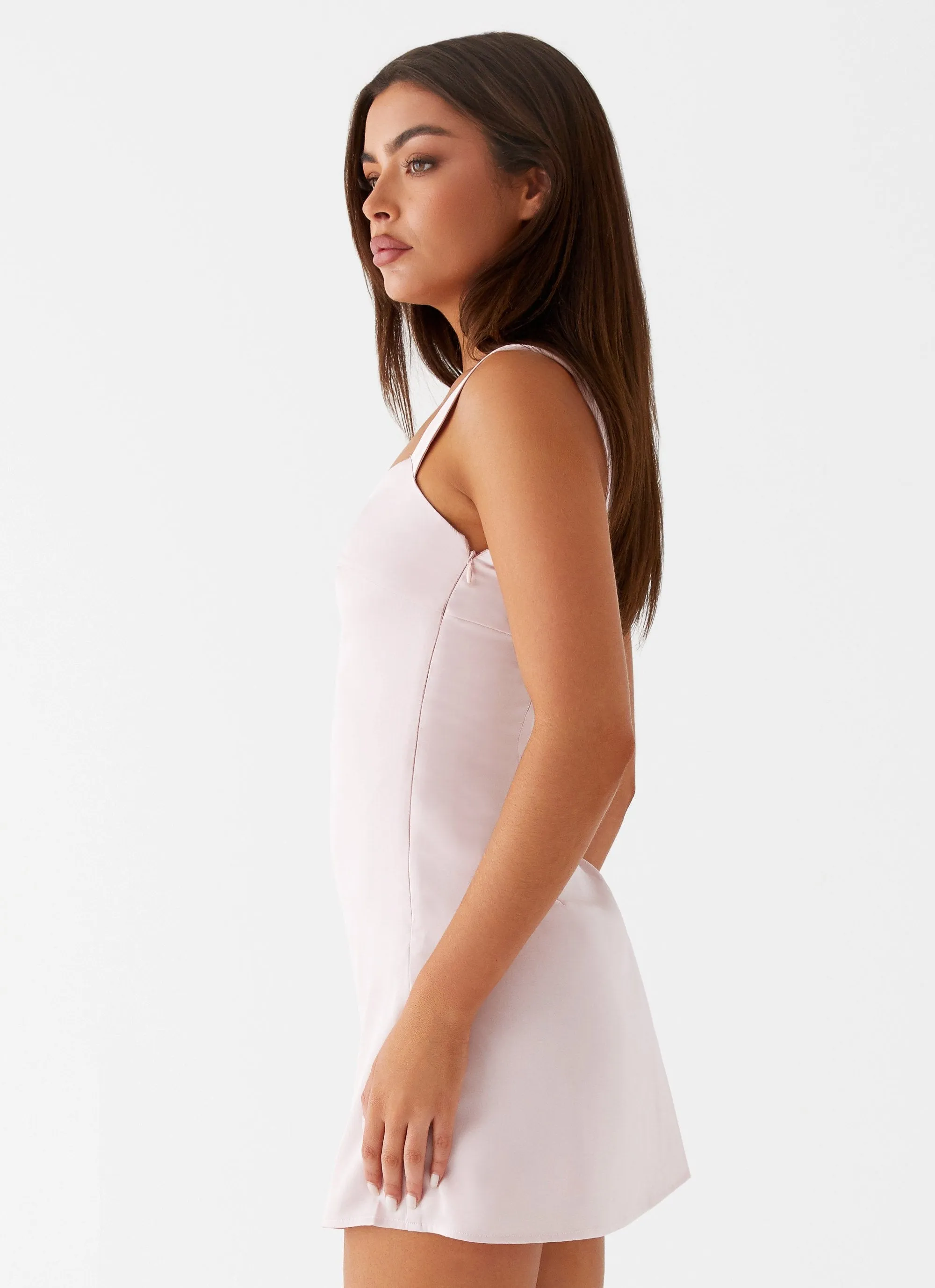 Odette Satin Mini Dress - Pink sold by Peppermayo product image thumbnail 3