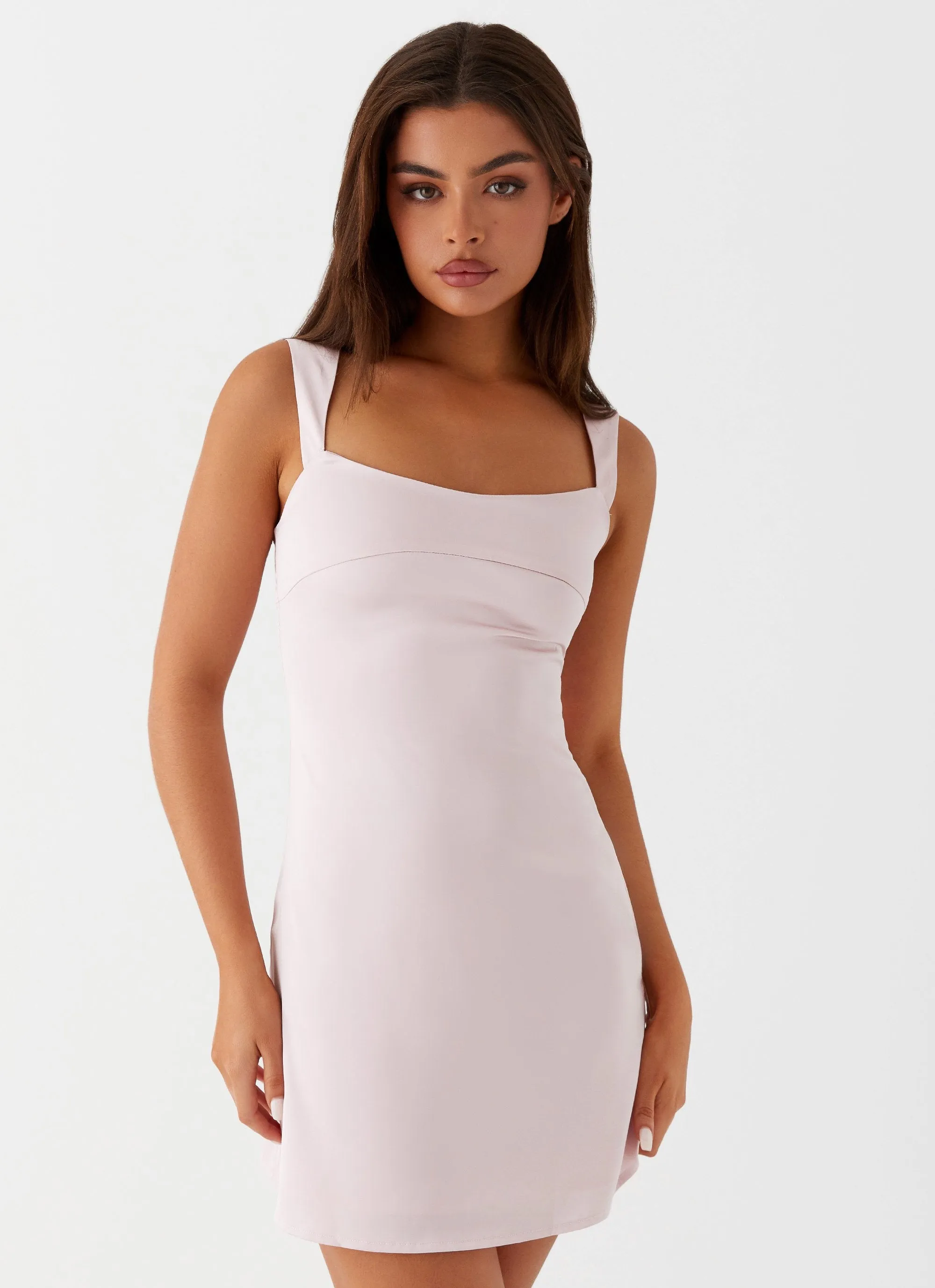 Odette Satin Mini Dress - Pink sold by Peppermayo