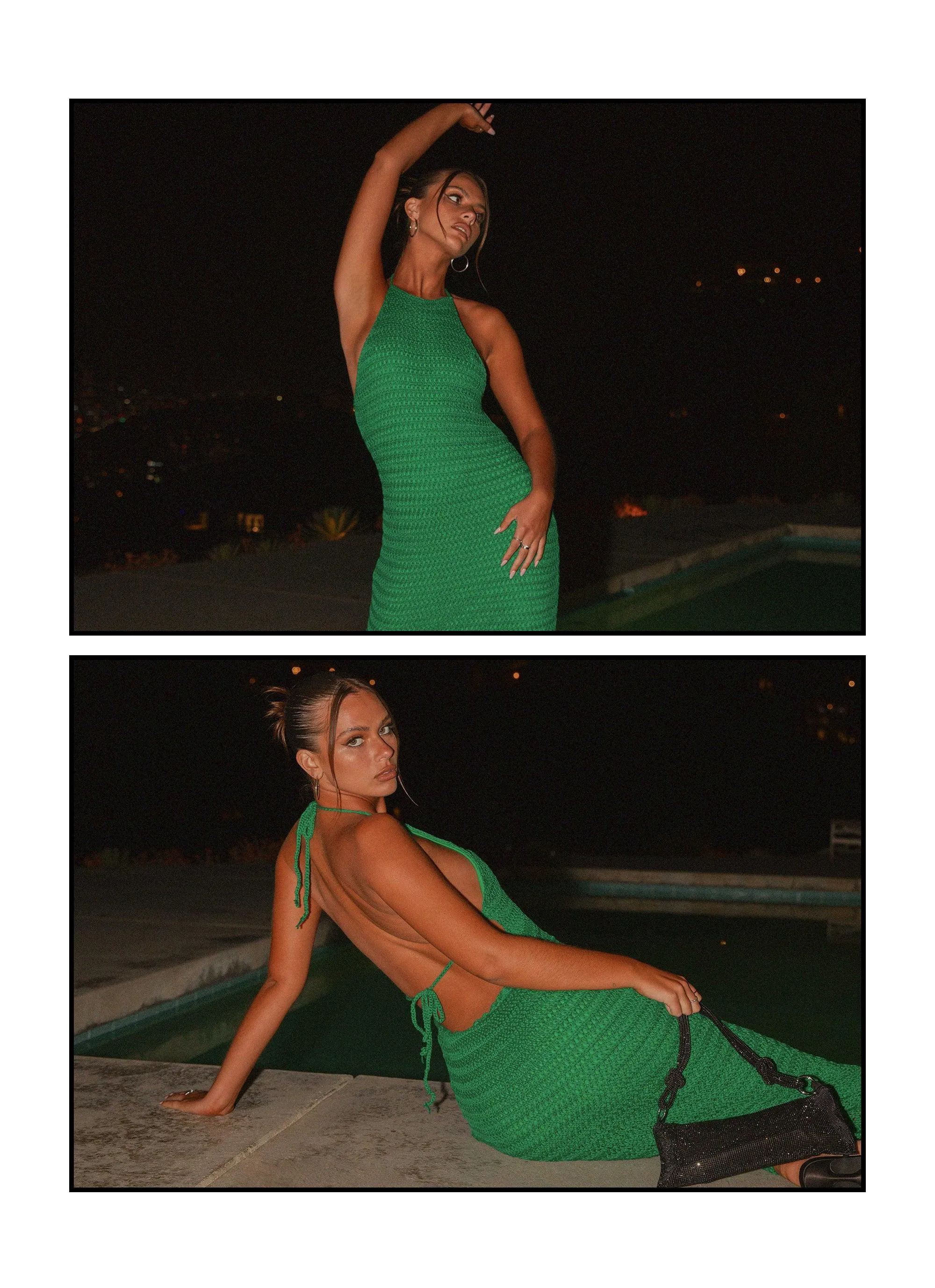 Coastal Streets Crochet Maxi Dress - Green sold by Peppermayo product image thumbnail 4