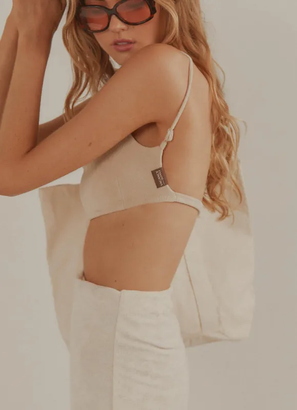 Sunbather Terry Crop - Beige sold by Peppermayo