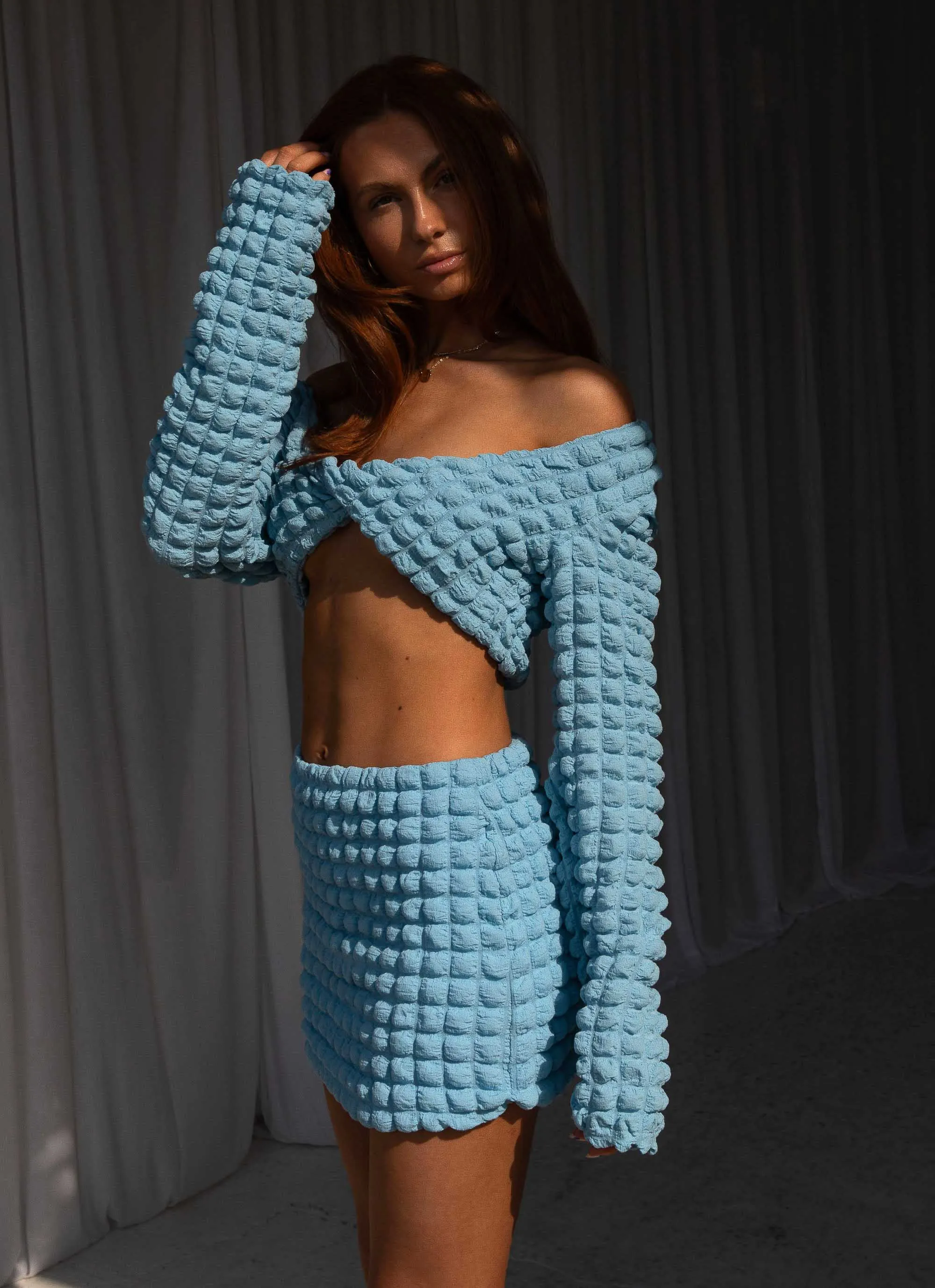 Unfoolish Twist Crop Top - Sky Blue sold by Peppermayo product image thumbnail 3