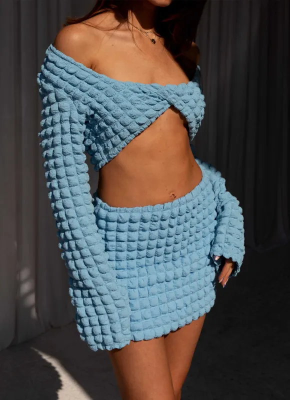 Unfoolish Twist Crop Top - Sky Blue made by Peppermayo