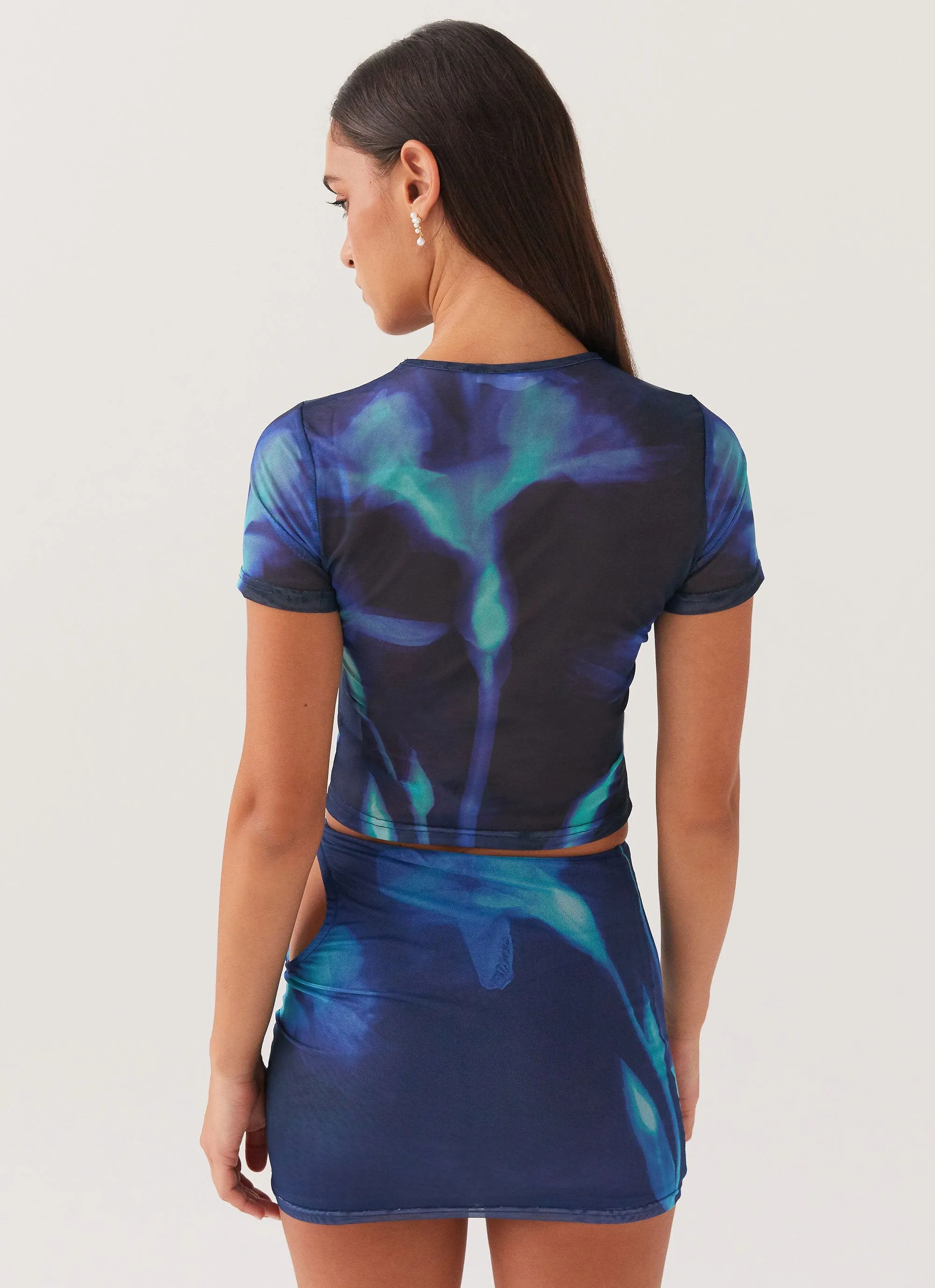 Planet Love Mesh Mini Skirt - Cyber Rose sold by Peppermayo product image thumbnail 4