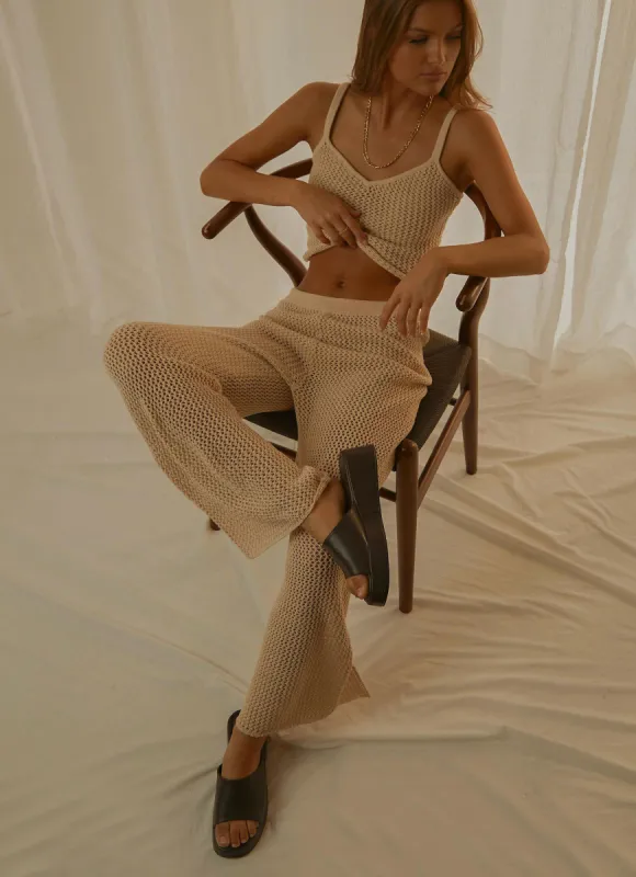 Monaco Knit Pant - Bone sold by Peppermayo
