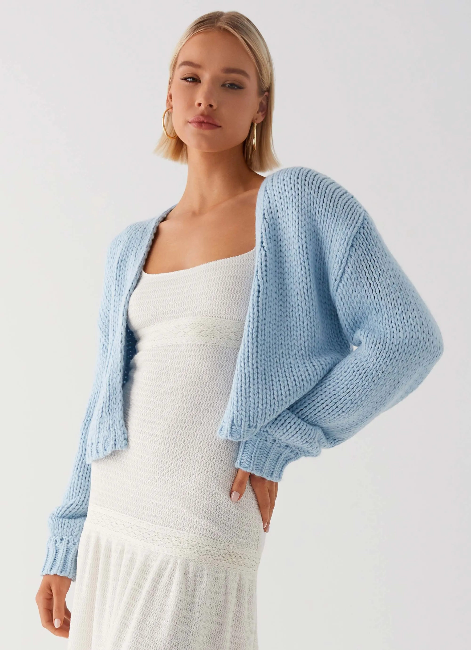 Jasleen Knit Cardigan - Blue sold by Peppermayo