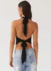 No Settling Halterneck Top - Black sold by Peppermayo