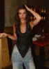 No Settling Halterneck Top - Black sold by Peppermayo