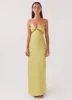 Raylie Cut Out Maxi Dress - Chartreuse sold by Peppermayo
