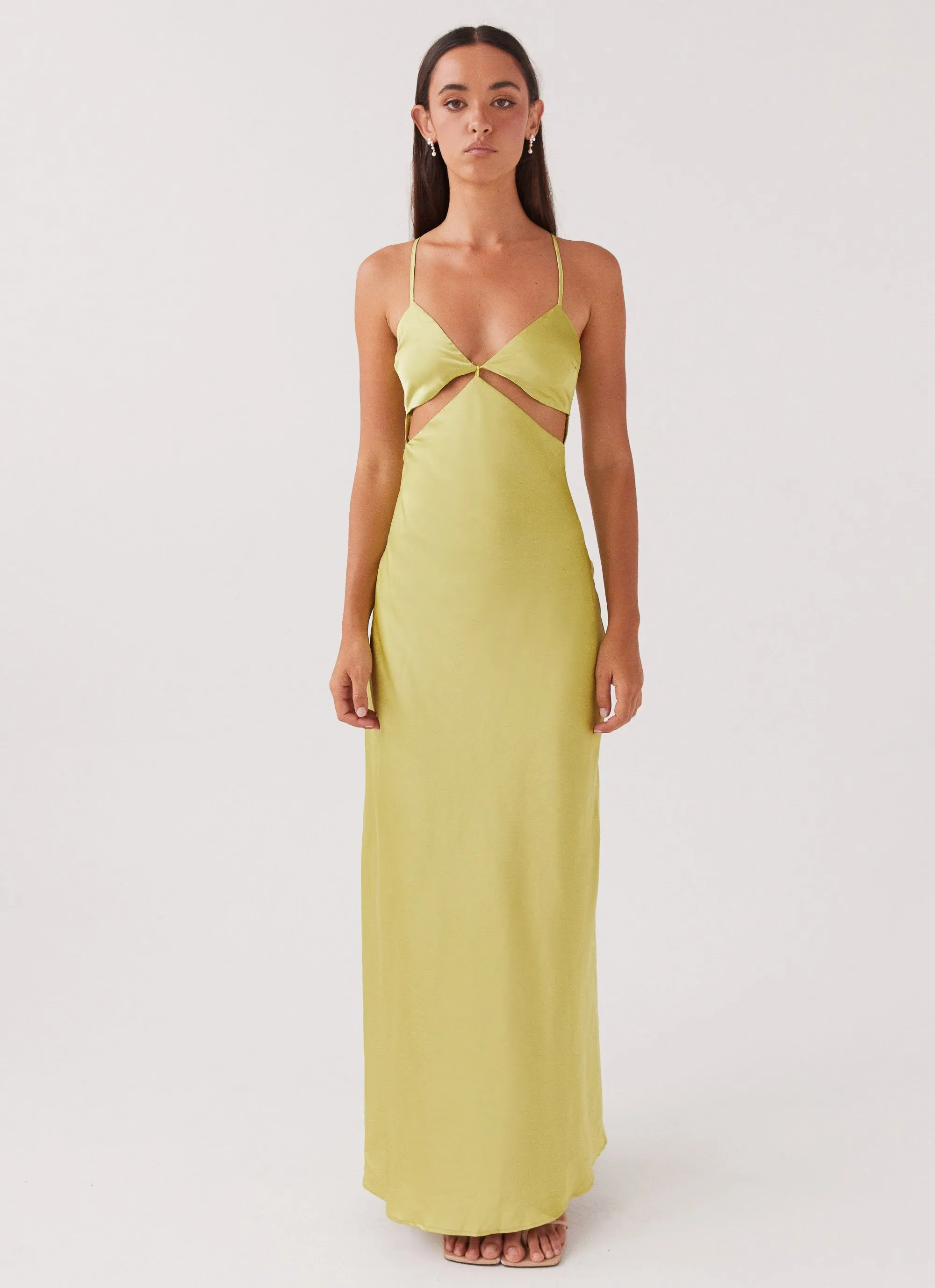 Raylie Cut Out Maxi Dress - Chartreuse sold by Peppermayo product image thumbnail 2
