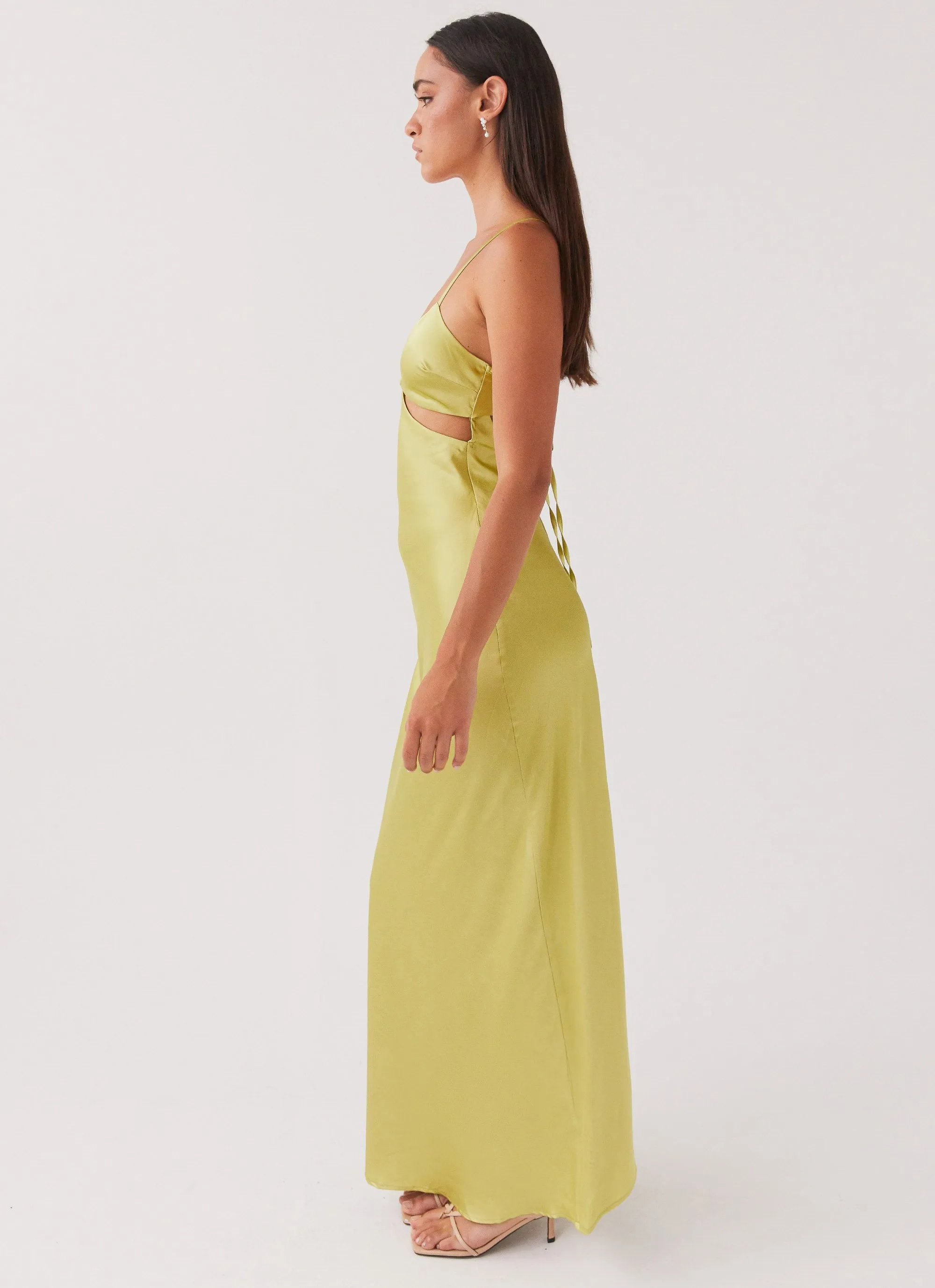 Raylie Cut Out Maxi Dress - Chartreuse sold by Peppermayo product image thumbnail 3