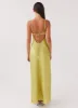 Raylie Cut Out Maxi Dress - Chartreuse sold by Peppermayo